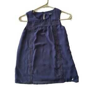 Nautica Navy Blue tunic style sleeveless top with keyhole back size 8 girl's